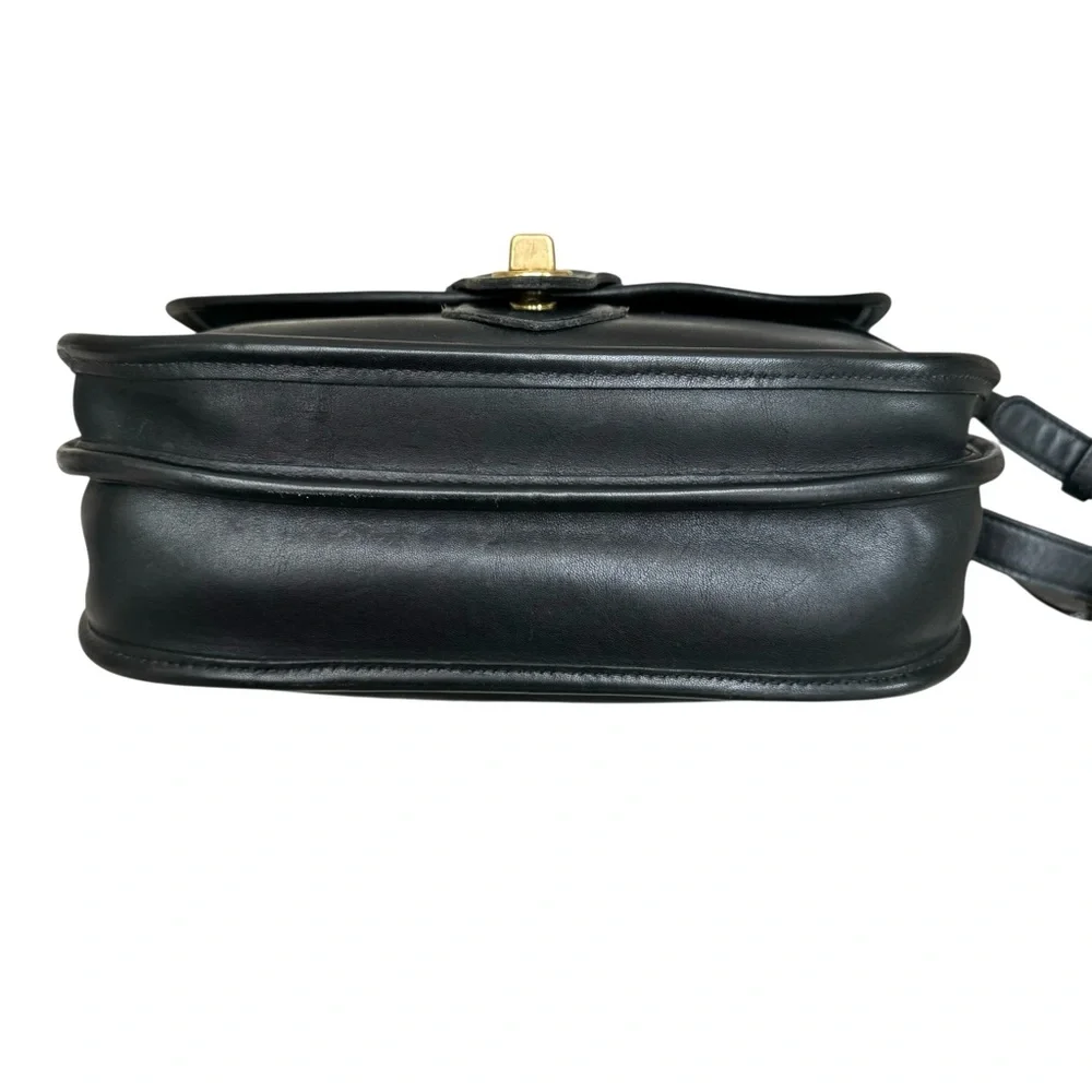 Coach Vintage Leather Prairie Shoulder Bag Messenger Flap Black Crossbody 9954